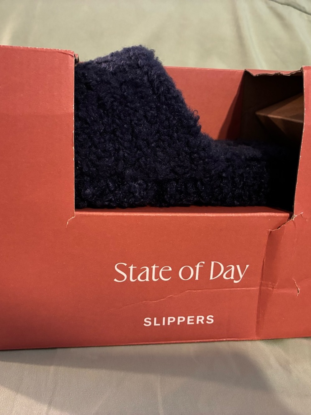 State of Day/Macy’s Women’s Navy Cozy Shearling Slippers